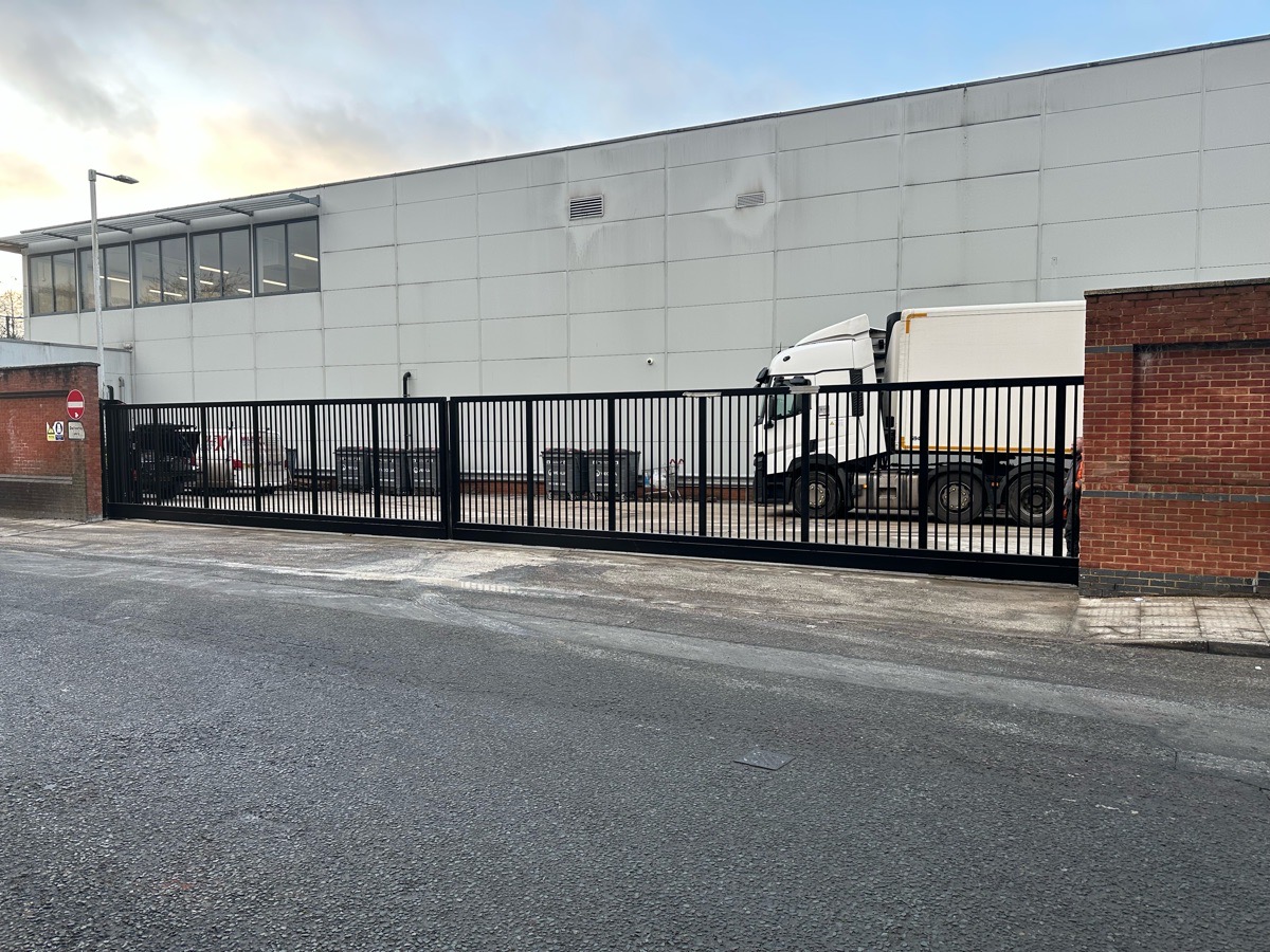 Industrial-Automated-gate-black-ral